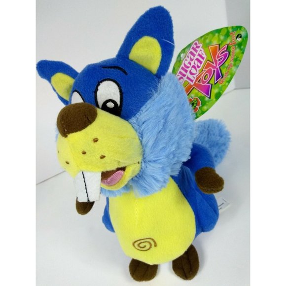 SUGAR LOAF 2013 Blue Yellow Fox  Spiral Belly 10" SUGAR LOAF 2013 Soft Plush Toy - Picture 1 of 12